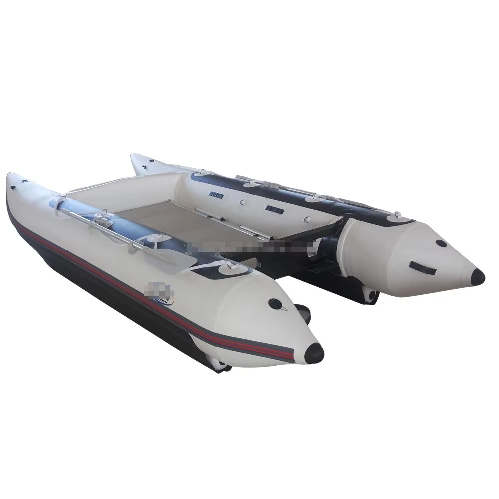 CNWAGNER Inflatable Fishing Boat High Quality Catamaran Style Fiberglass Sport Yacht with Outboard Engine Direct Supplier China