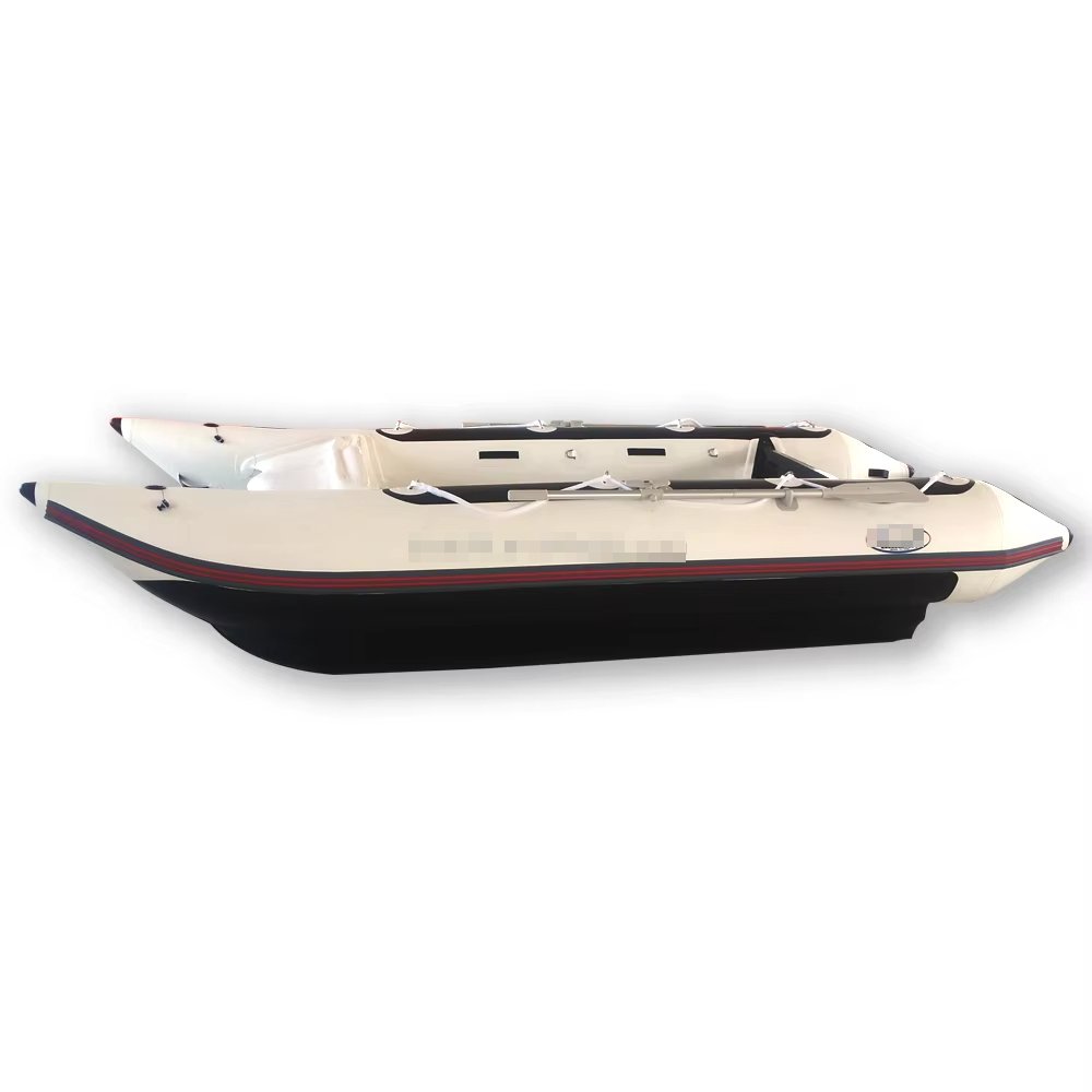 CNWAGNER Inflatable Fishing Boat High Quality Catamaran Style Fiberglass Sport Yacht with Outboard Engine Direct Supplier China