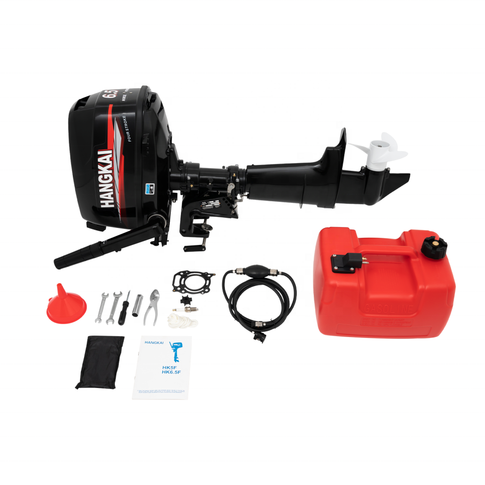 HANGKAI 6.5HP 4-Stroke 123CC Outboard Motor Inflatable Fishing Boat Engine Water Cooling System Motor Fuera De Borda