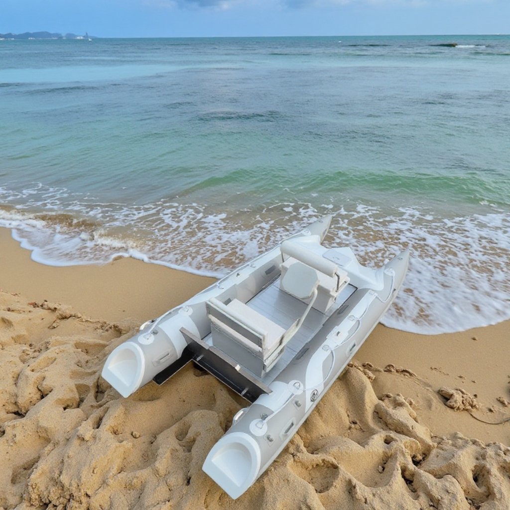 2024 CE Korea Zapcat 4.3m Aluminum Inflatable Catamaran Boat Steel Floor Fishing Diving Offered Engine PVC Aluminum Floor Sport
