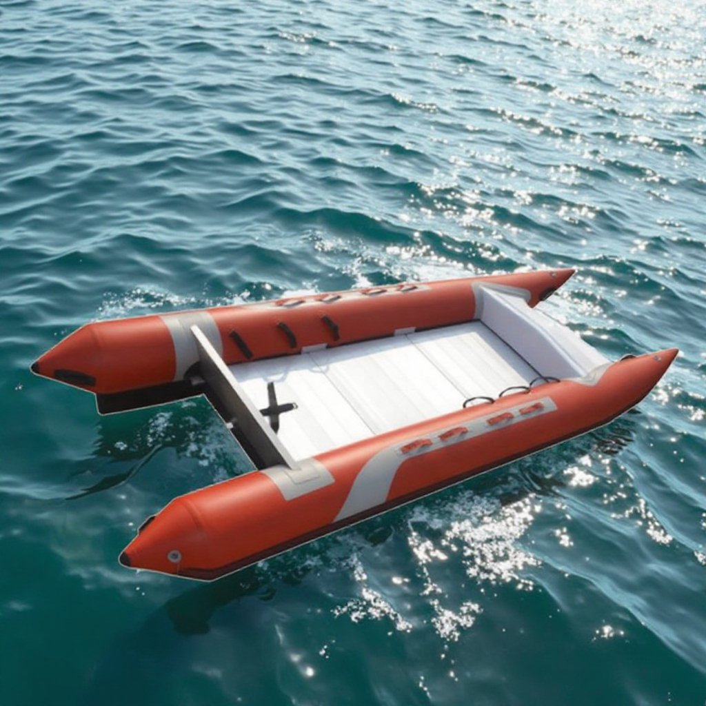 2024 CE Korea Zapcat 4.3m Aluminum Inflatable Catamaran Boat Steel Floor Fishing Diving Offered Engine PVC Aluminum Floor Sport