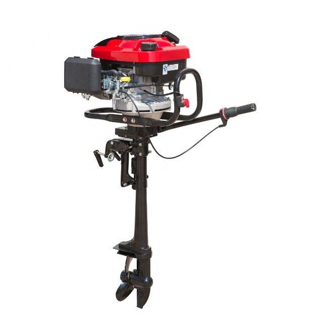 New 6.5HP 196cc 4-Stroke Diesel Outboard Motor Gasoline-Fueled 6.5HP with 196cc Boat Engine Outboard Motors