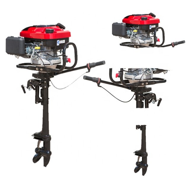 New 6.5HP 196cc 4-Stroke Diesel Outboard Motor Gasoline-Fueled 6.5HP with 196cc Boat Engine Outboard Motors