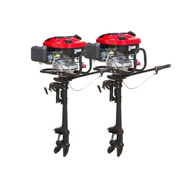 New 6.5HP 196cc 4-Stroke Diesel Outboard Motor Gasoline-Fueled 6.5HP with 196cc Boat Engine Outboard Motors