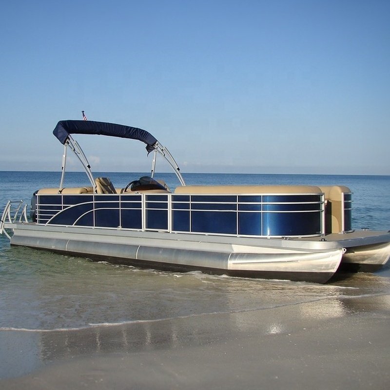 Europe Popular Aluminum 27ft/8.2m Comfortable Family Holiday Pontoon Boat for Sale