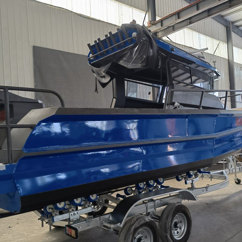 CE Certified 24ft Aluminum Pontoon Boat for Ocean Waters Outboard Engine Combo Set Included for Ocean Fishing and Lake Drifting