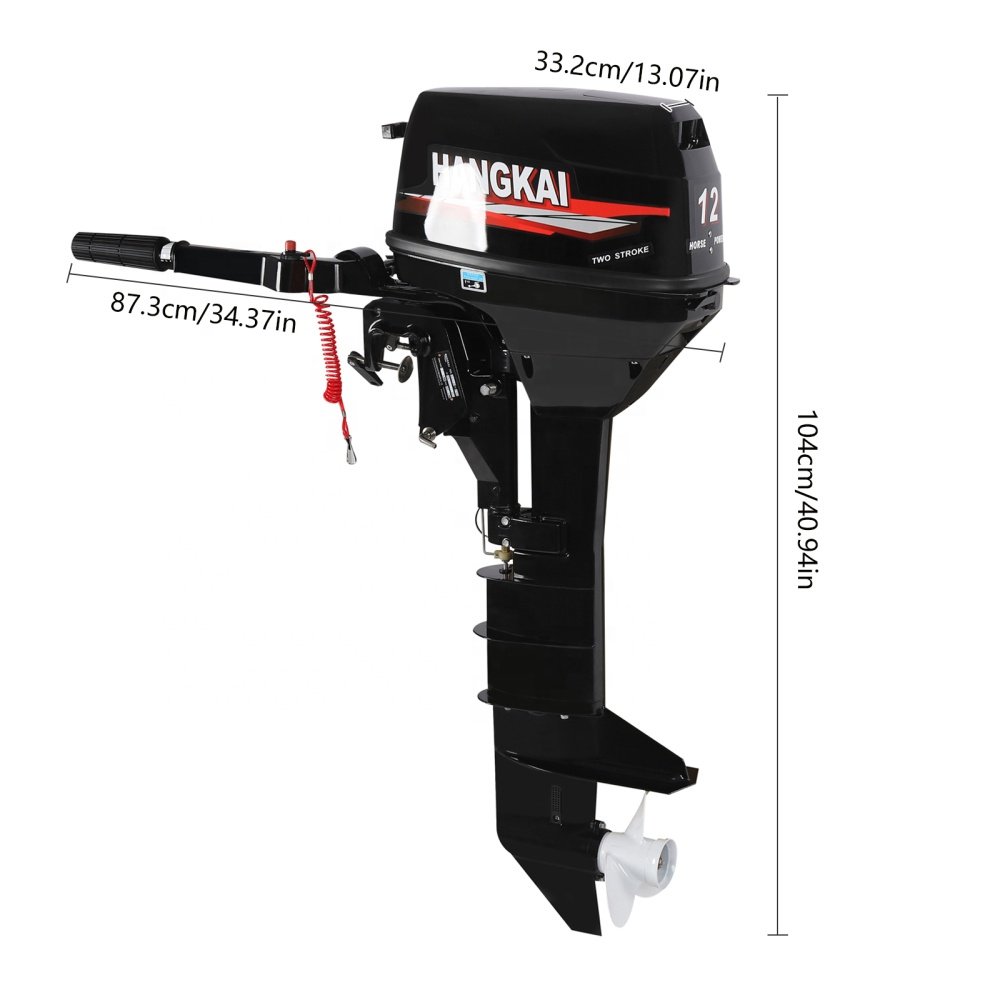 HANGKAI 12HP 2 Stroke Outboard Motor Engine Fishing Boat Motor With CDI Water Cooling System