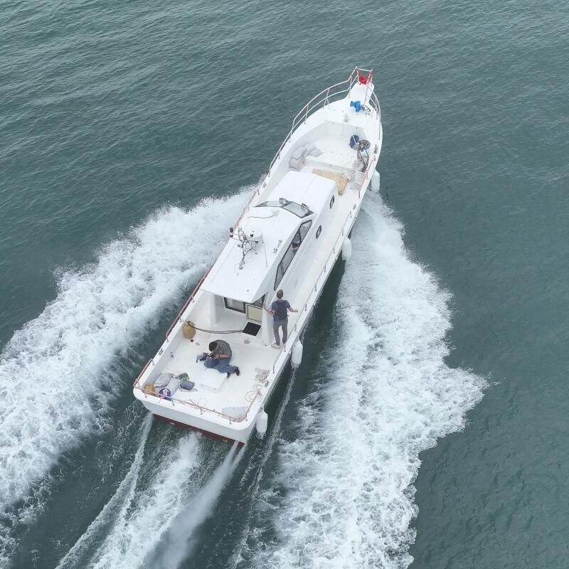 Grandsea 14m/46ft Longline Yacht Fiberglass Speed Boat with Inboard Engine for Fishing