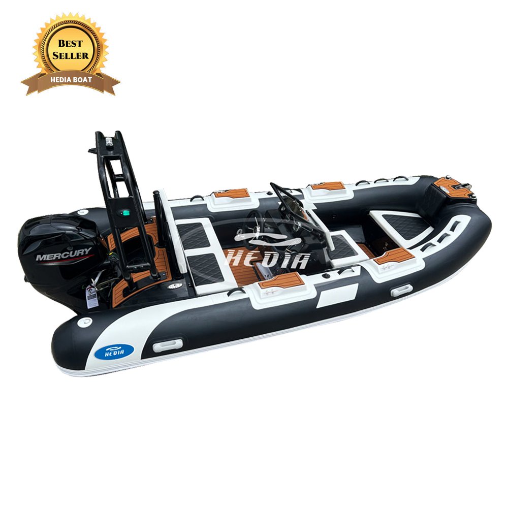 12 FT RIB360 Inflatable Rigid Speed Boat with 3.6 m rib boat Hull for Leisure Fishing Sports Outboard Engine Combo Set Included