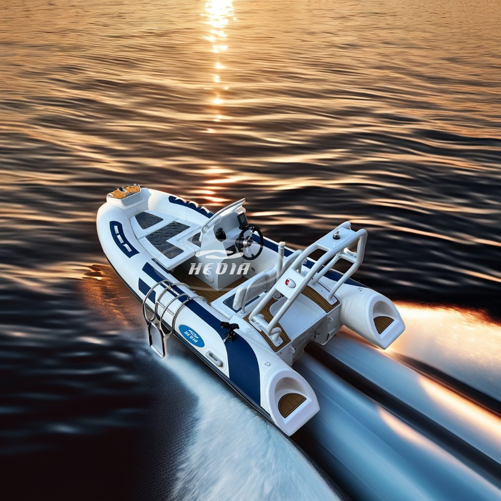 12 FT RIB360 Inflatable Rigid Speed Boat with 3.6 m rib boat Hull for Leisure Fishing Sports Outboard Engine Combo Set Included