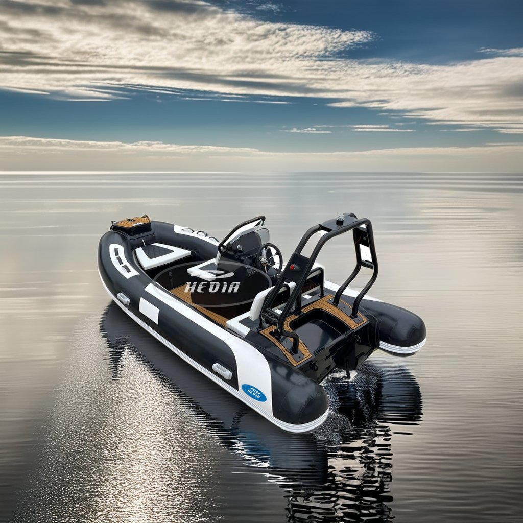 12 FT RIB360 Inflatable Rigid Speed Boat with 3.6 m rib boat Hull for Leisure Fishing Sports Outboard Engine Combo Set Included