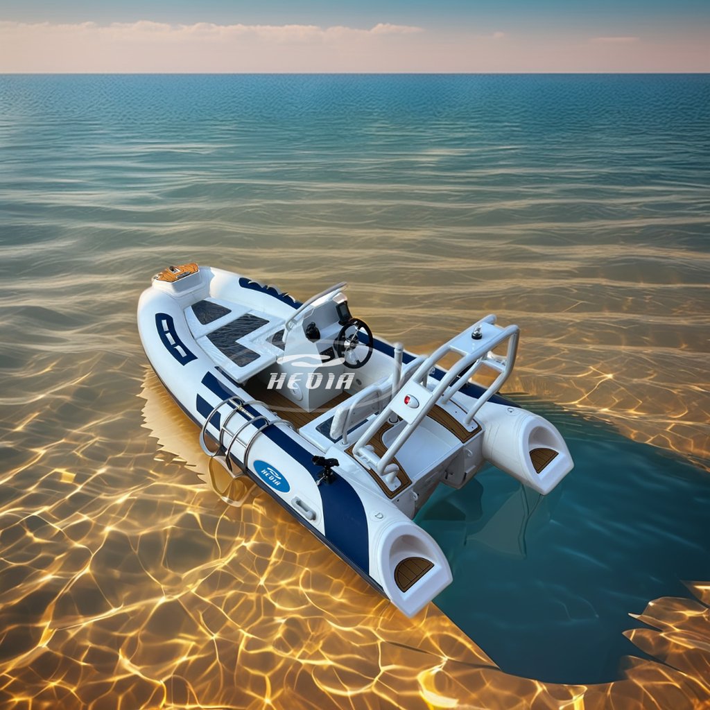 12 FT RIB360 Inflatable Rigid Speed Boat with 3.6 m rib boat Hull for Leisure Fishing Sports Outboard Engine Combo Set Included