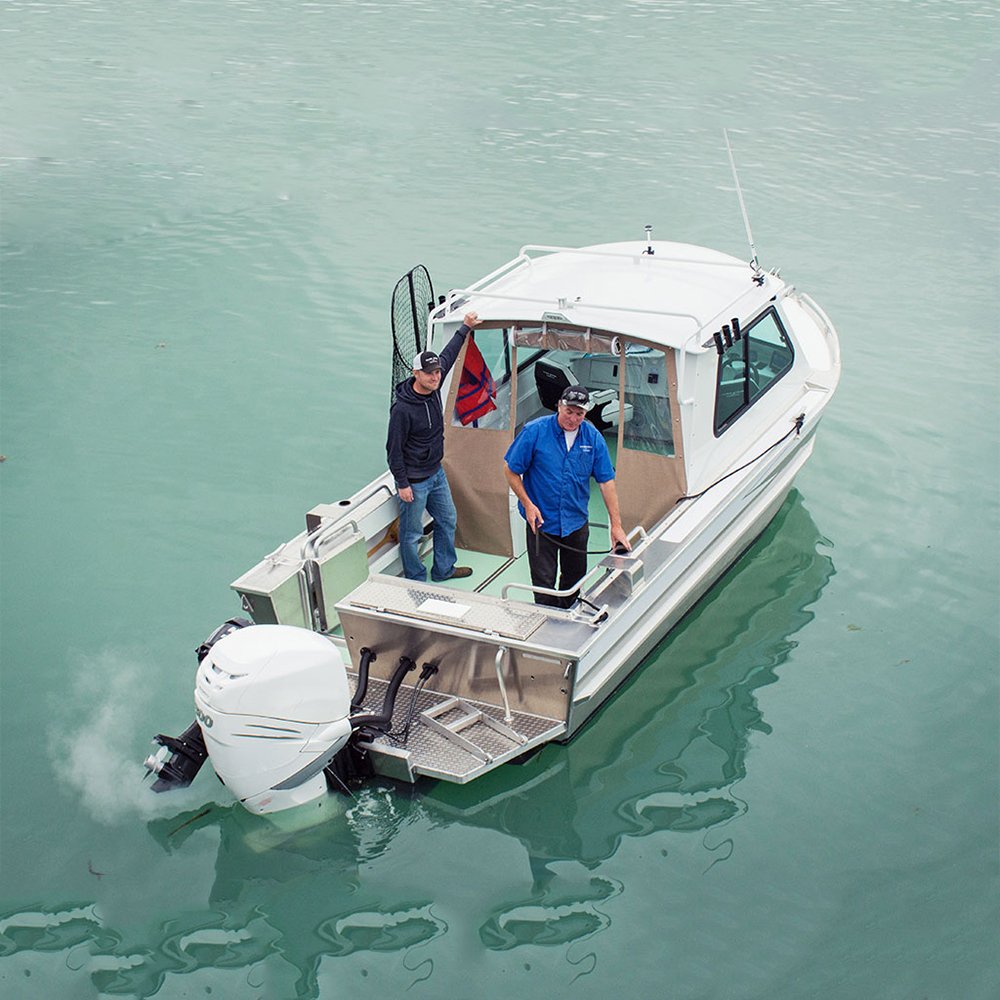21ft NEW Hard Top Welded Aluminum Saltwater Fishing Boat With Outboard Engine