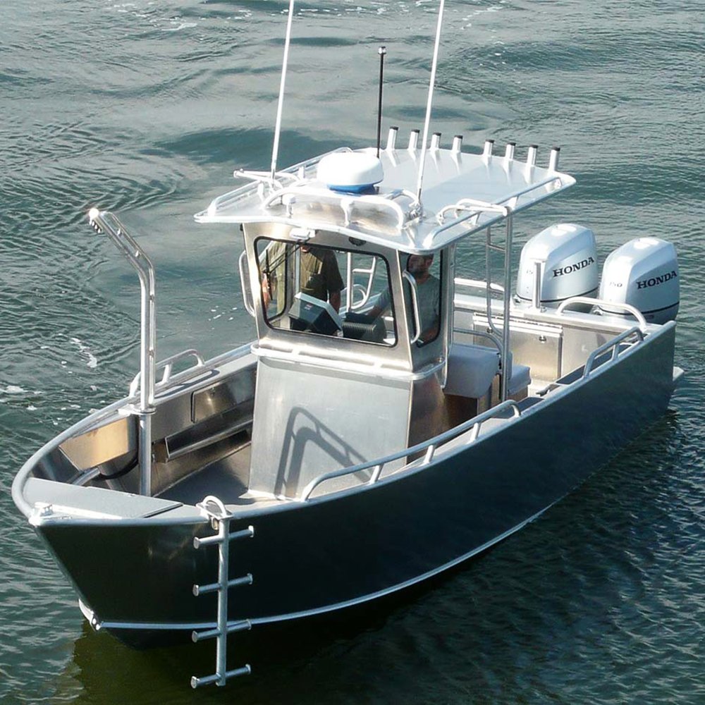 Kinlife 25ft CE Certified Aluminum Fishing Speed Boat With Outboard Engine for Lake and River Drifting New