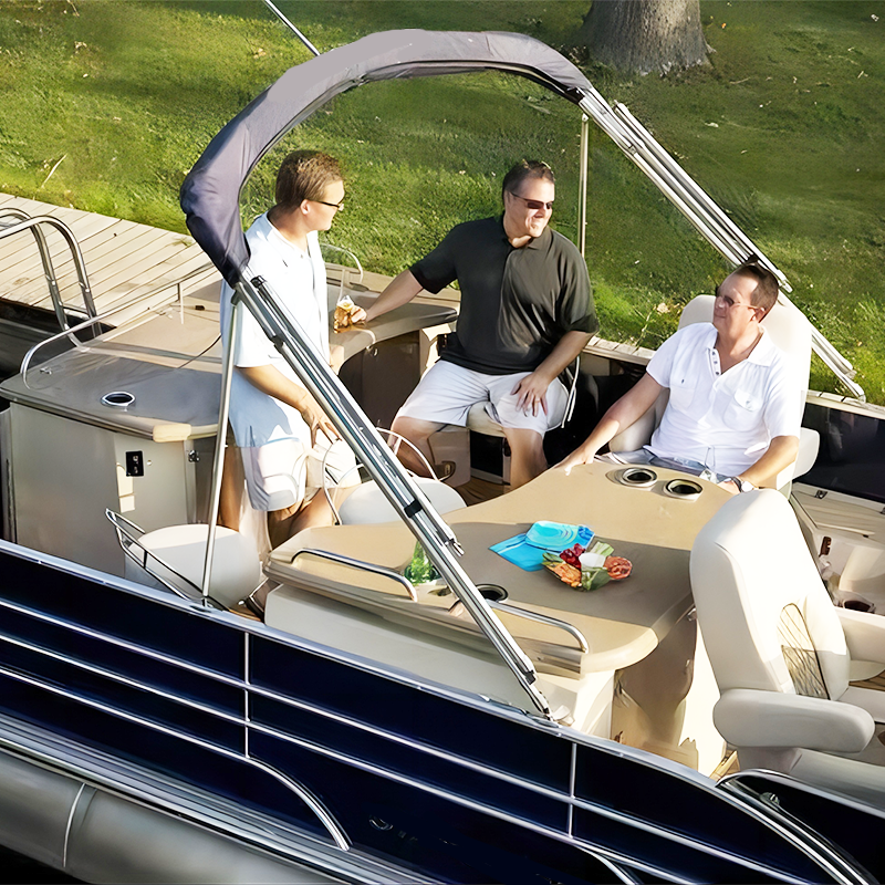 23ft 7m CE Certified USA Standard Luxury Speed Sport Water Skiing Pontoon Boat With Outboard Motors For Sale
