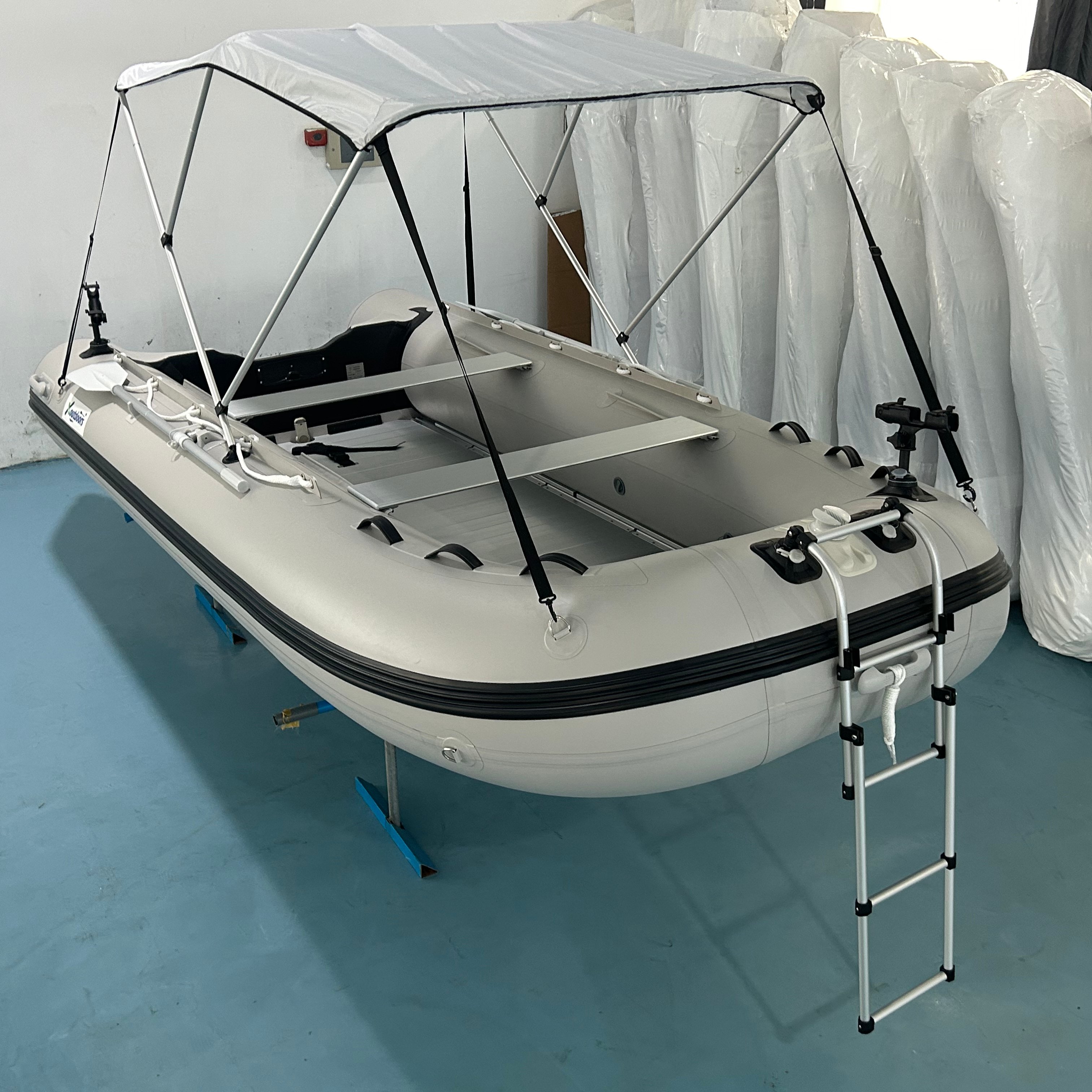 3M or 3.3m Inflatable Boat with Aluminum Floor for 4 Persons Lake River Offshore Sea Driving Outdoor Diving Activities