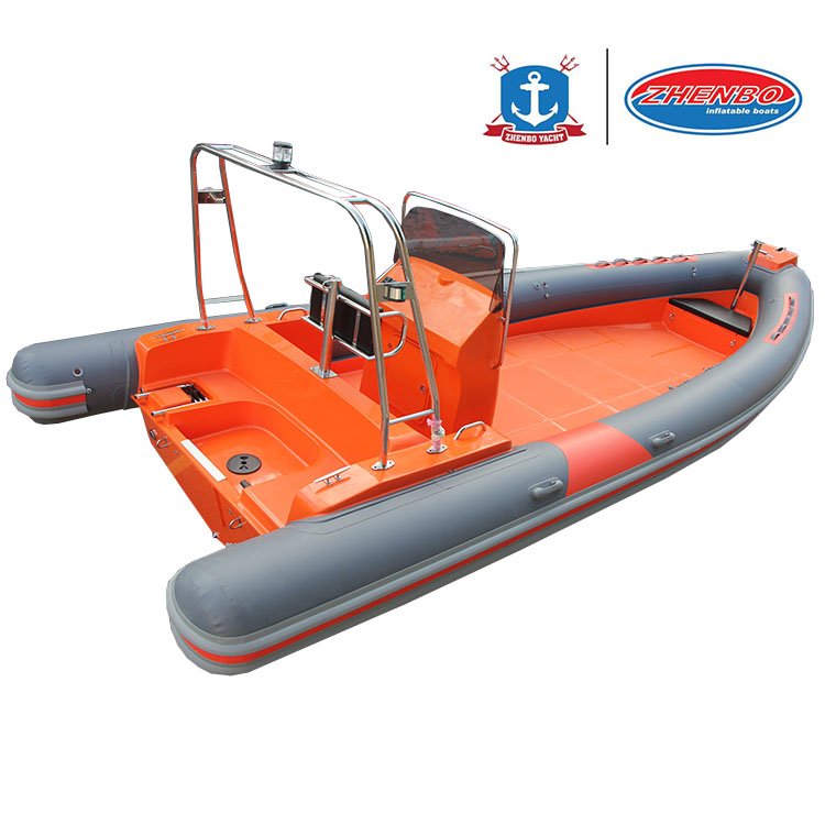 ZHENBO 25FT Rib Boat 760A Luxury Fiberglass Speed Boat Outboard Engine European CE