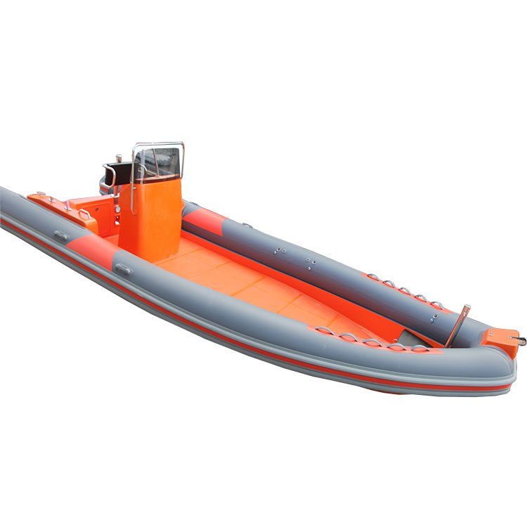 ZHENBO 25FT Rib Boat 760A Luxury Fiberglass Speed Boat Outboard Engine European CE