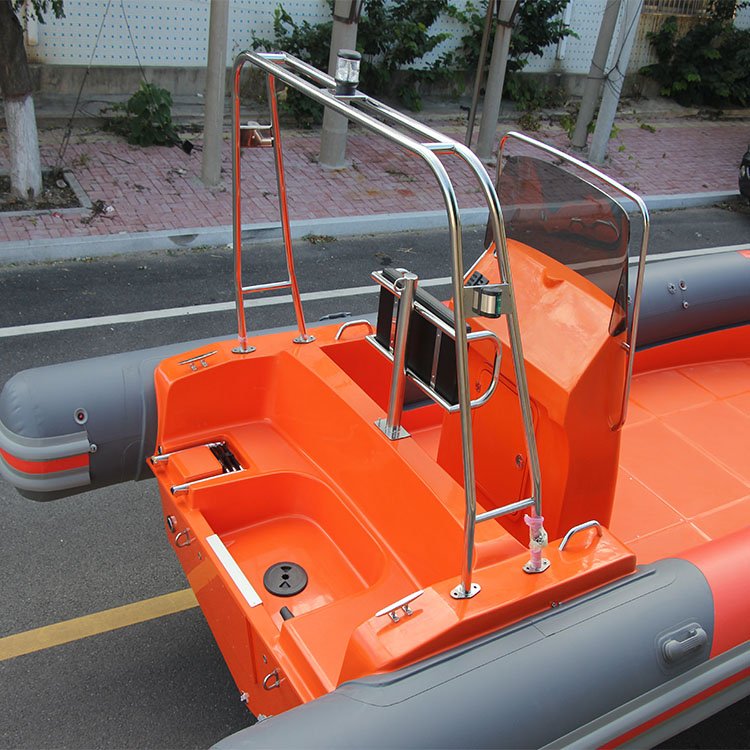 ZHENBO 25FT Rib Boat 760A Luxury Fiberglass Speed Boat Outboard Engine European CE