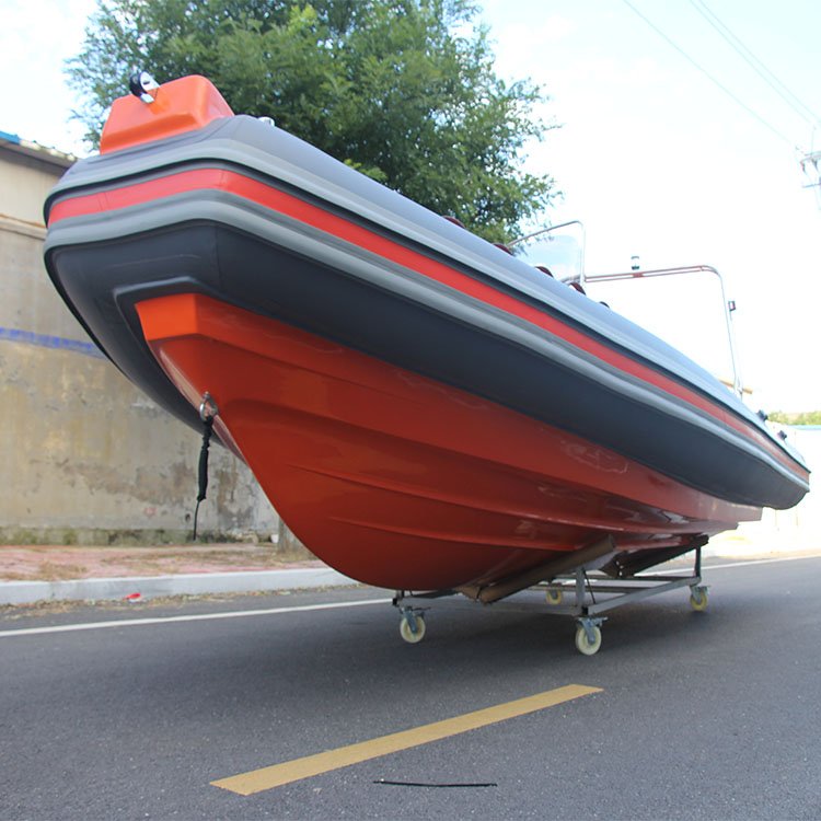ZHENBO 25FT Rib Boat 760A Luxury Fiberglass Speed Boat Outboard Engine European CE