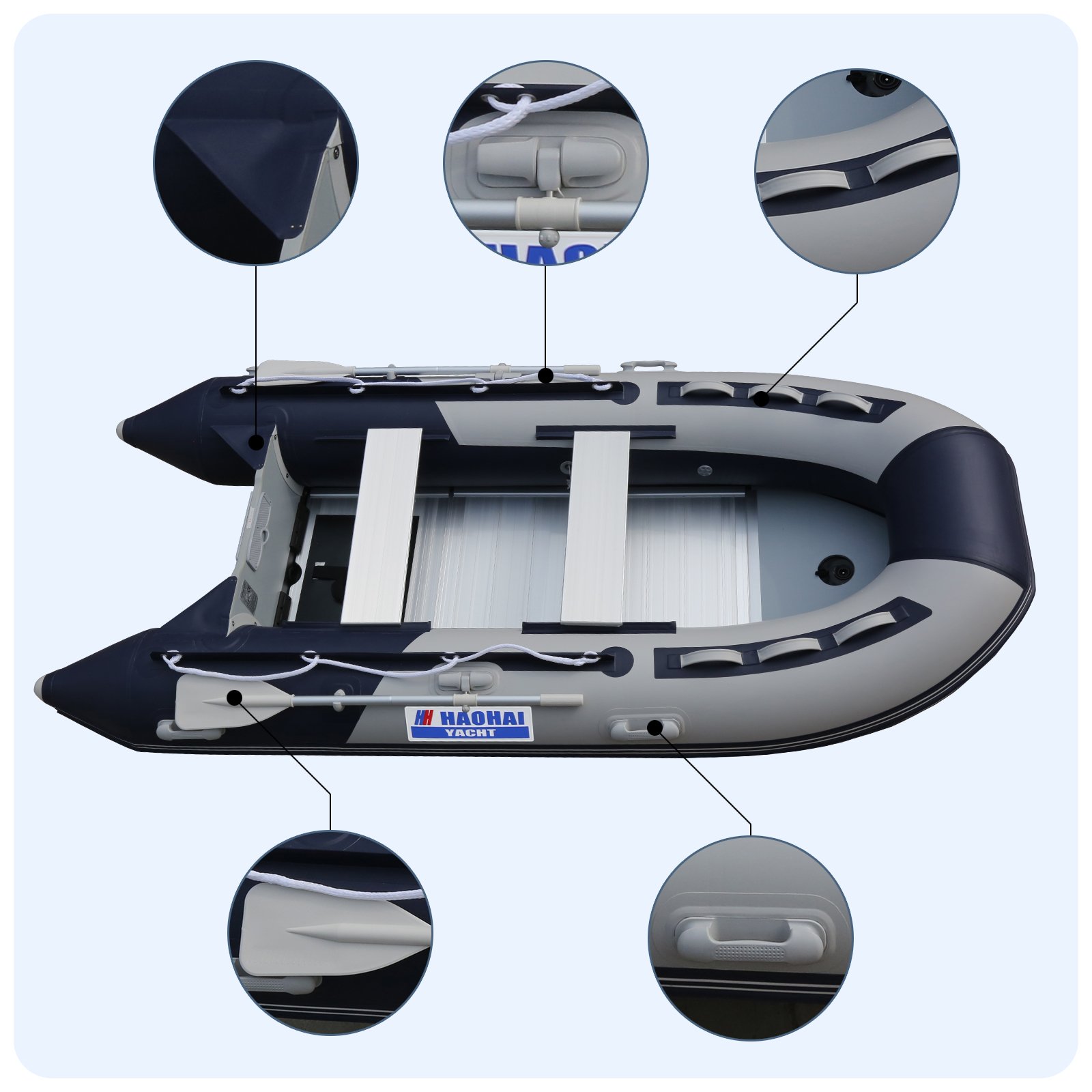 Ce Luxury Pontoon Jet Boat Aluminum Kayak Speed Vessel for Water Sport PVC Material for Rowing Yacht Rib Fishing Surfing