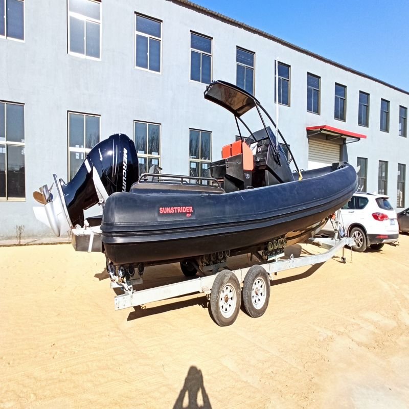 CE Certified 28Feet 8.5m Luxury Hypalon Rib Inflatable Sport Yacht with Aluminum Hull Boat Engine for Fishing Outdoor Recreation