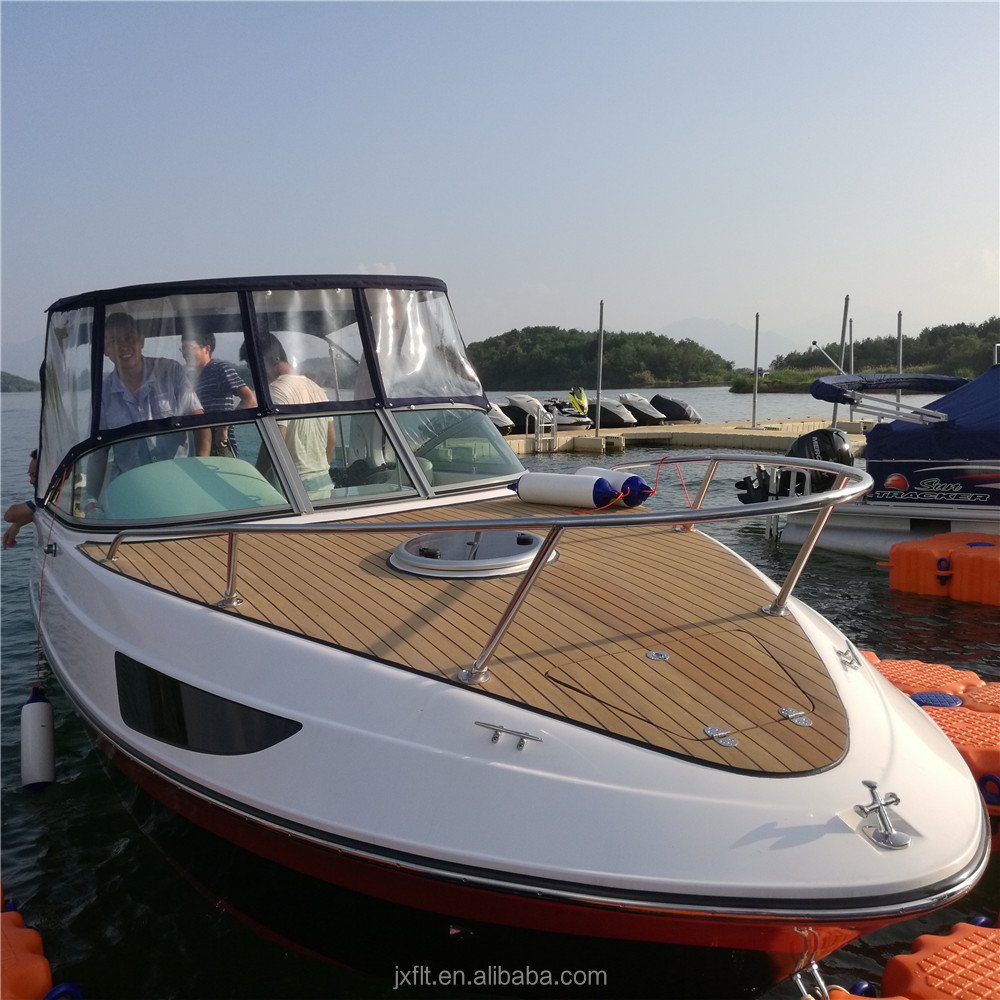 Luxury C-inshore 8-People 7.3M Fiberglass 24ft Mini Yacht Outboard Engine Speed Boat for Sale CE OEM&ODM
