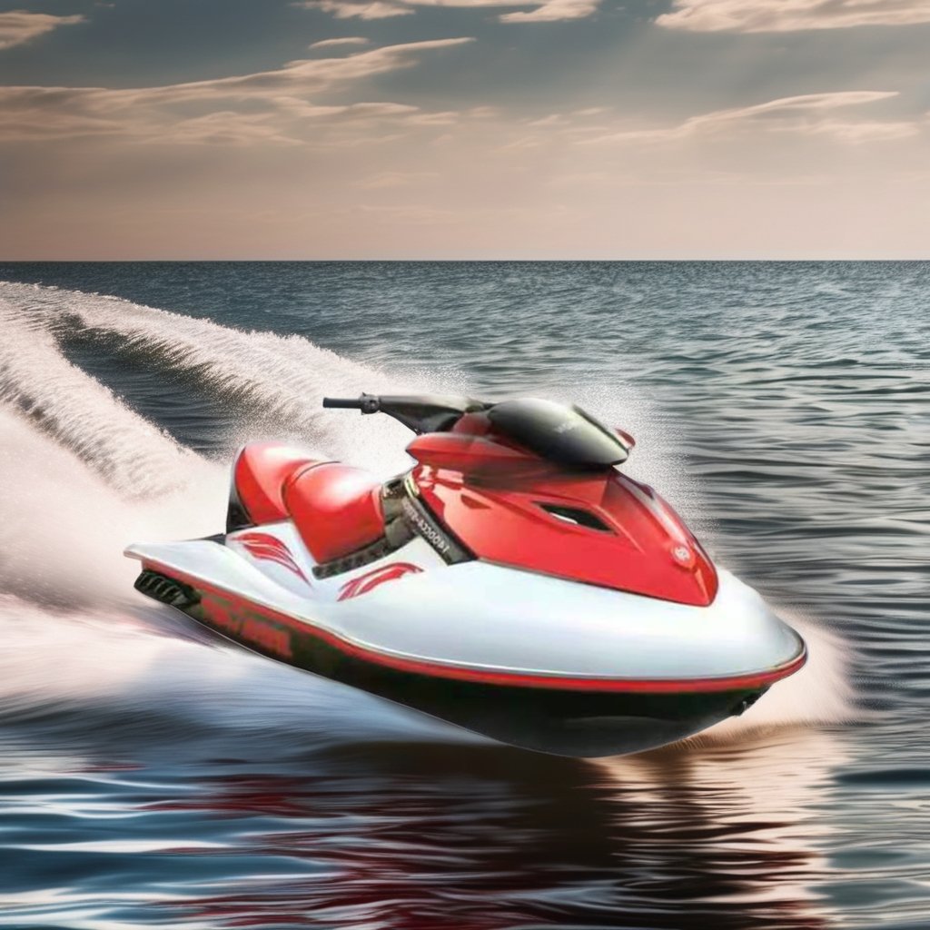 EPA-Certified Motorboat High-Speed 1400cc Jet Ski for 3 People 4 Stroke Engine New 4-Wheel Fiberglass Wave Boat