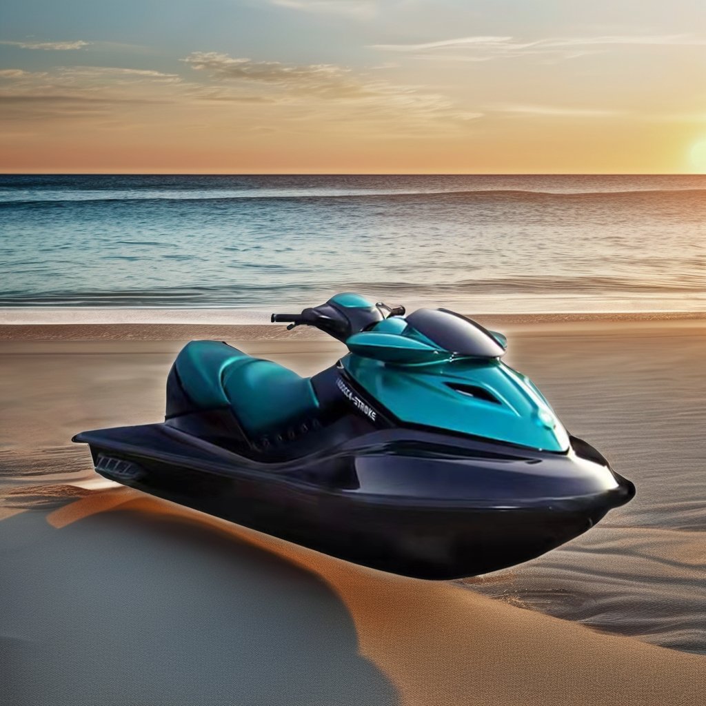 EPA-Certified Motorboat High-Speed 1400cc Jet Ski for 3 People 4 Stroke Engine New 4-Wheel Fiberglass Wave Boat