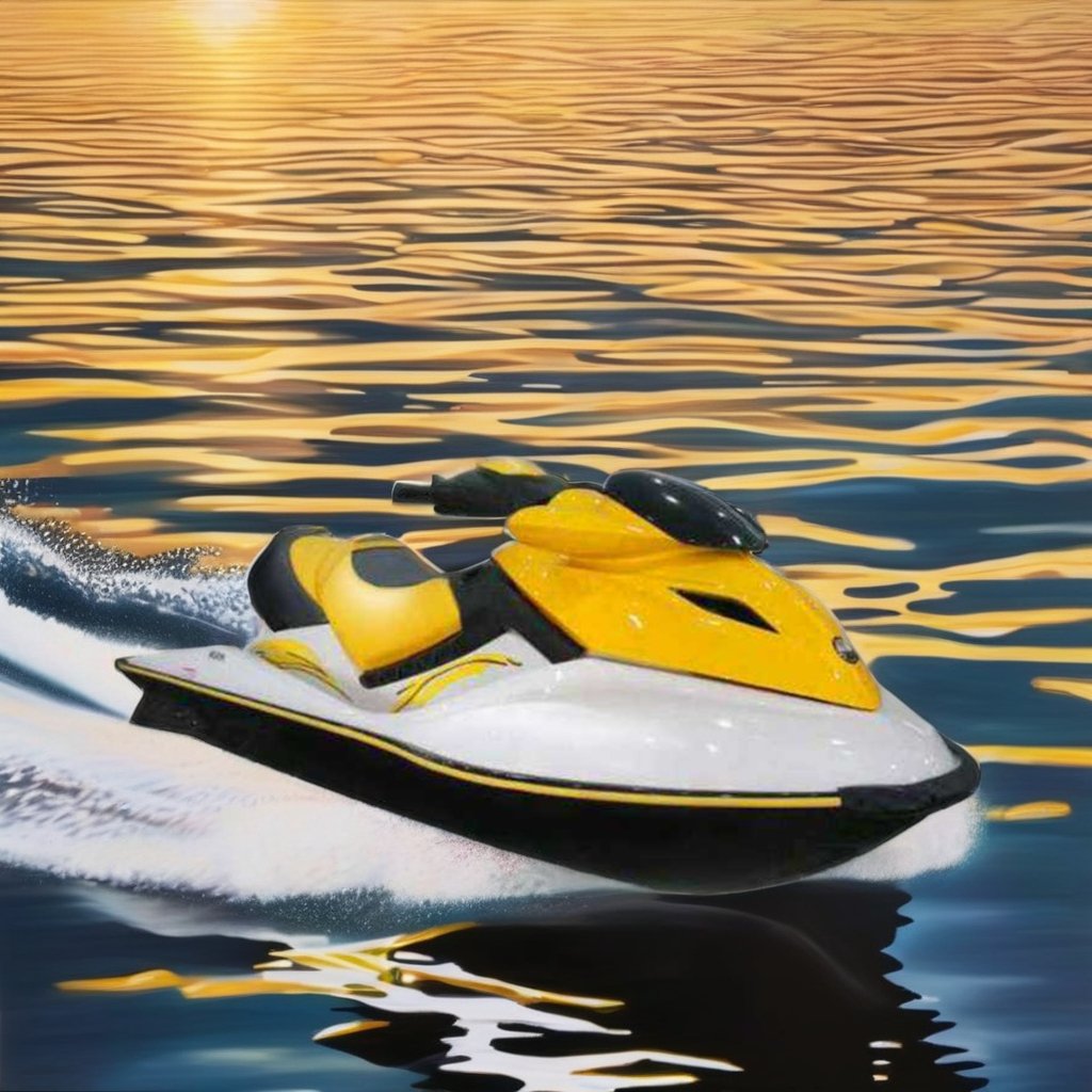 EPA-Certified Motorboat High-Speed 1400cc Jet Ski for 3 People 4 Stroke Engine New 4-Wheel Fiberglass Wave Boat