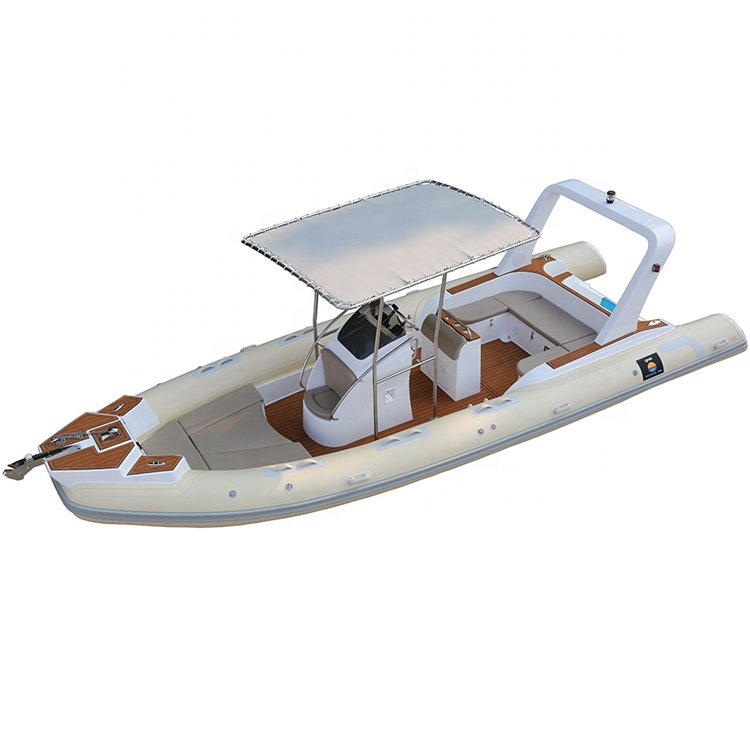 2024 CE Luxury 760CM Rib Boat Yacht 25FT Inflatable PVC Hypalon Fiberglass Rowing Yacht