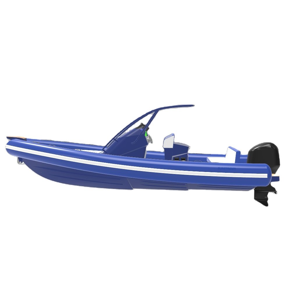 25ft Luxury Italian Design Sport Yacht Chinese Factory Aluminum RIB Boat with Outboard Engine