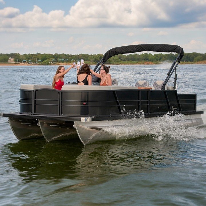 7.6m/25ft Luxury Aluminium Boat with Outboard Engine Electric Sport Pontoon Boat for Fishing Family Parties Leisure Outdoors