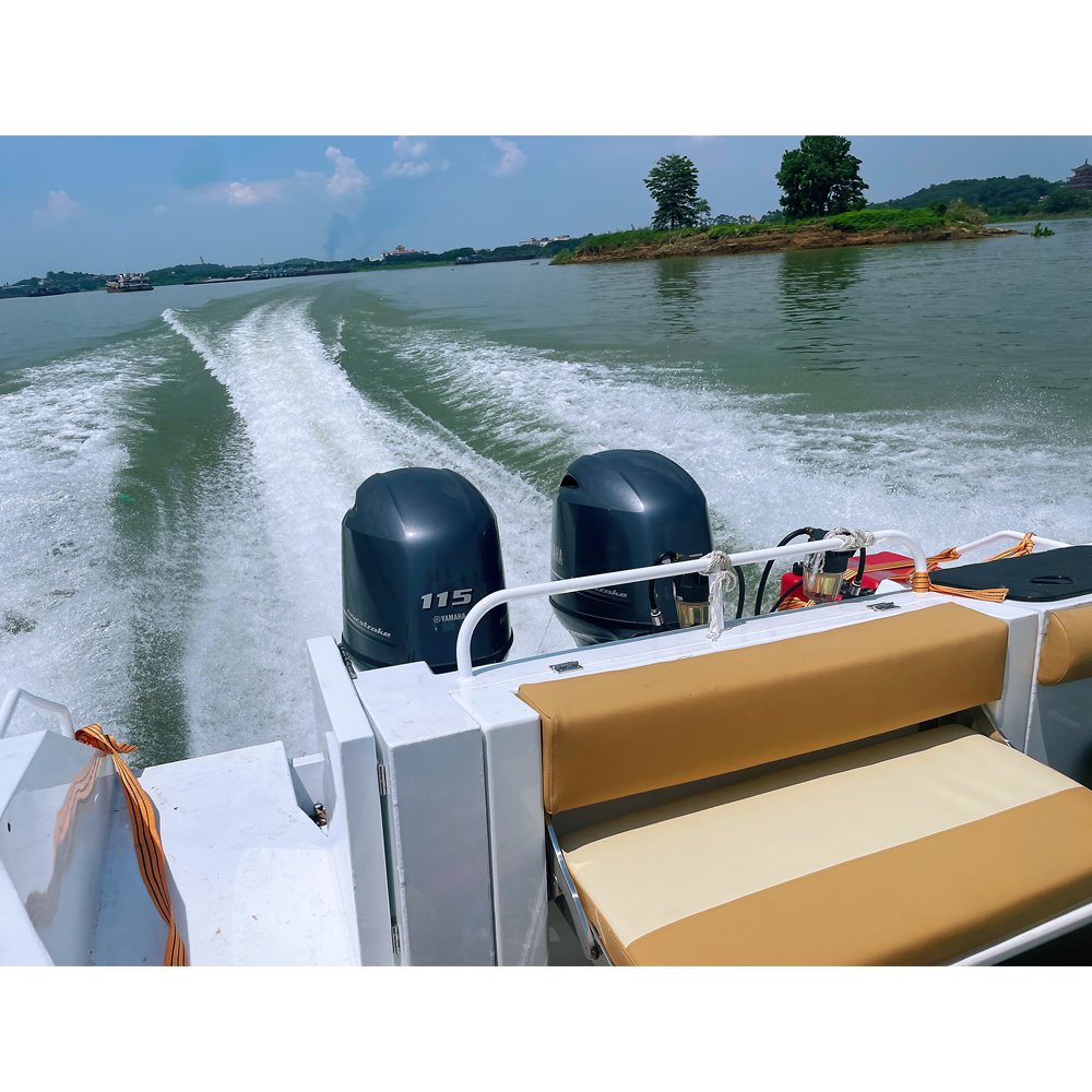 28FT Luxury Saltwater Deep-V Hull Aluminum Fishing Vessel with Hardtop Rod Holders Outboard Engine-For Sale