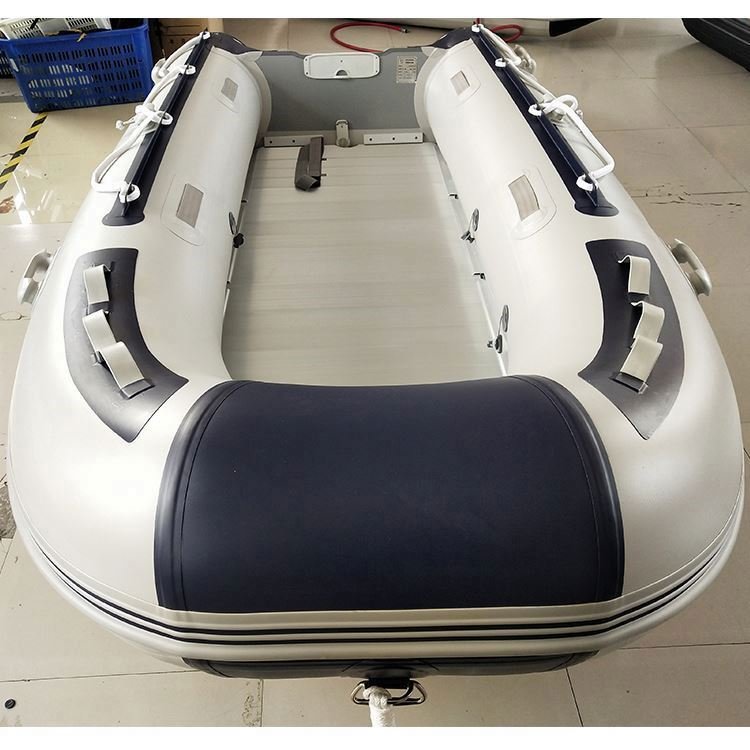 Plato Inflatable Fishing & Drift Boat PVC Tarpaulin Water Raft Kayak Combo Set with Outboard Engine for Rowing & Sport Usage
