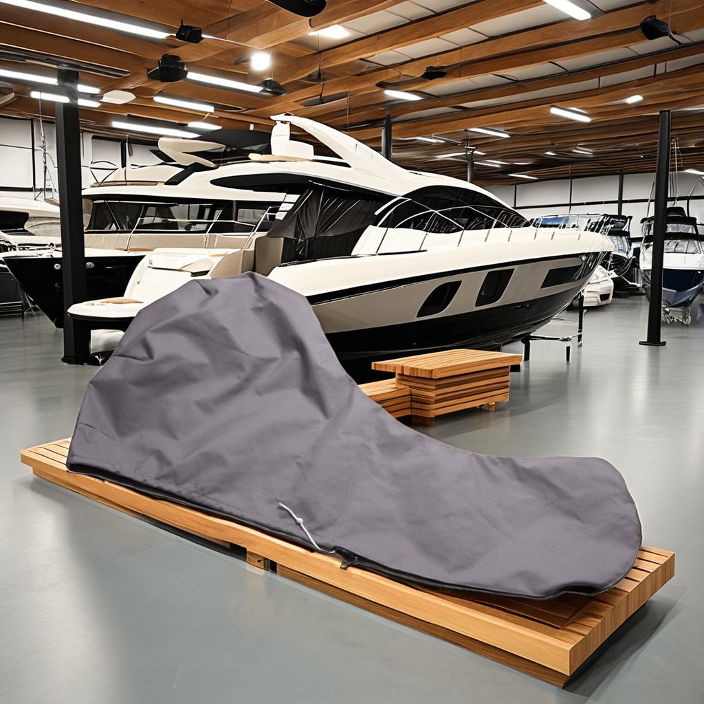 Premium Waterproof Polyester Full Engine Boat Cover All Seasons PVC Marine Cover Used Condition