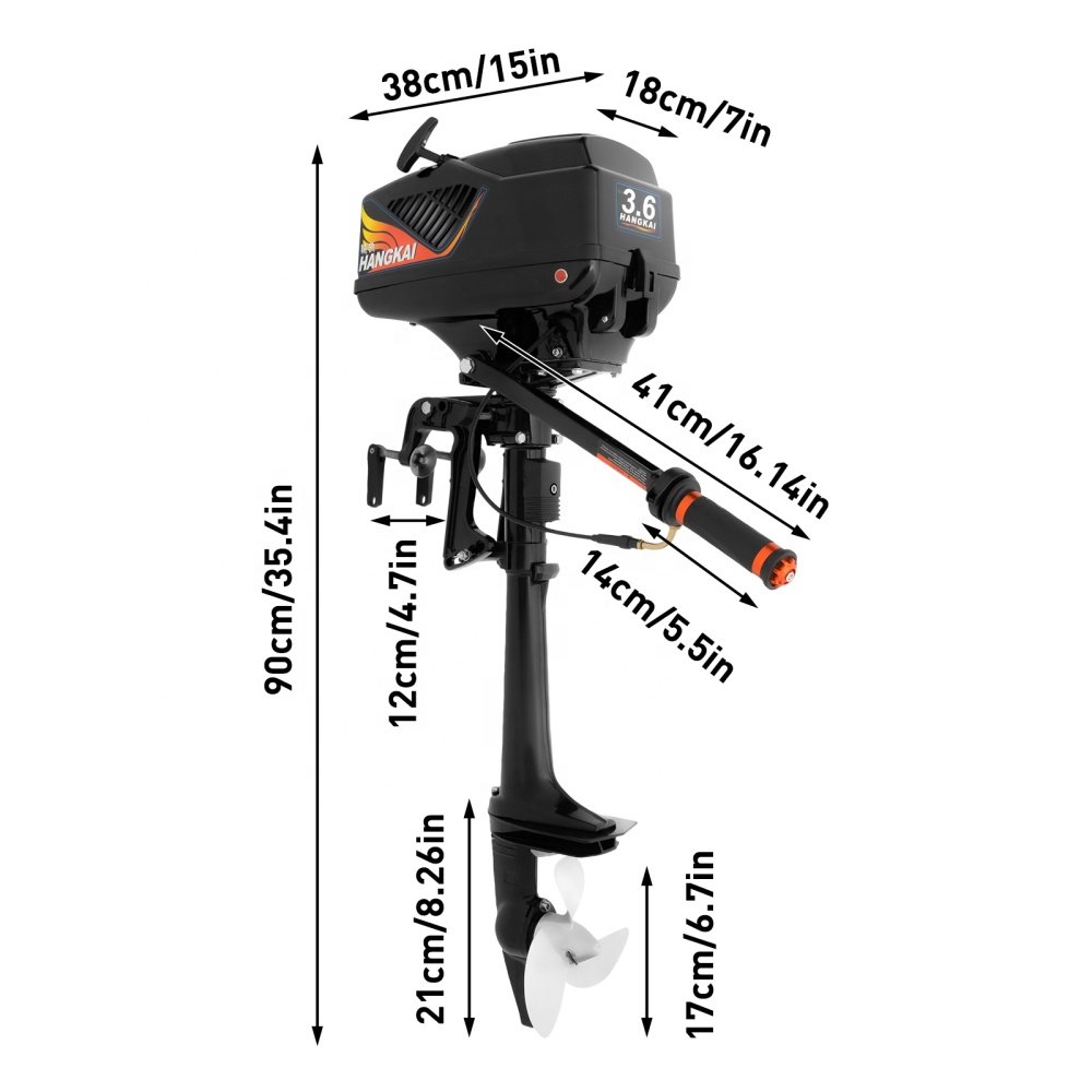 HANGKAI 3.6HP 2 Stroke Outboard Motor Engine Fishing Boat Motor With Air and Water Cooling System Motor Fuera De Borda