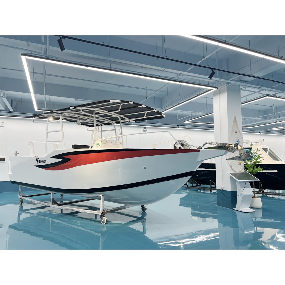 KINOCEAN 21FT High-Speed Aluminum Commercial Fishing Boat Power Yacht for Lake Usage for Surfing Outboard Engine Included"