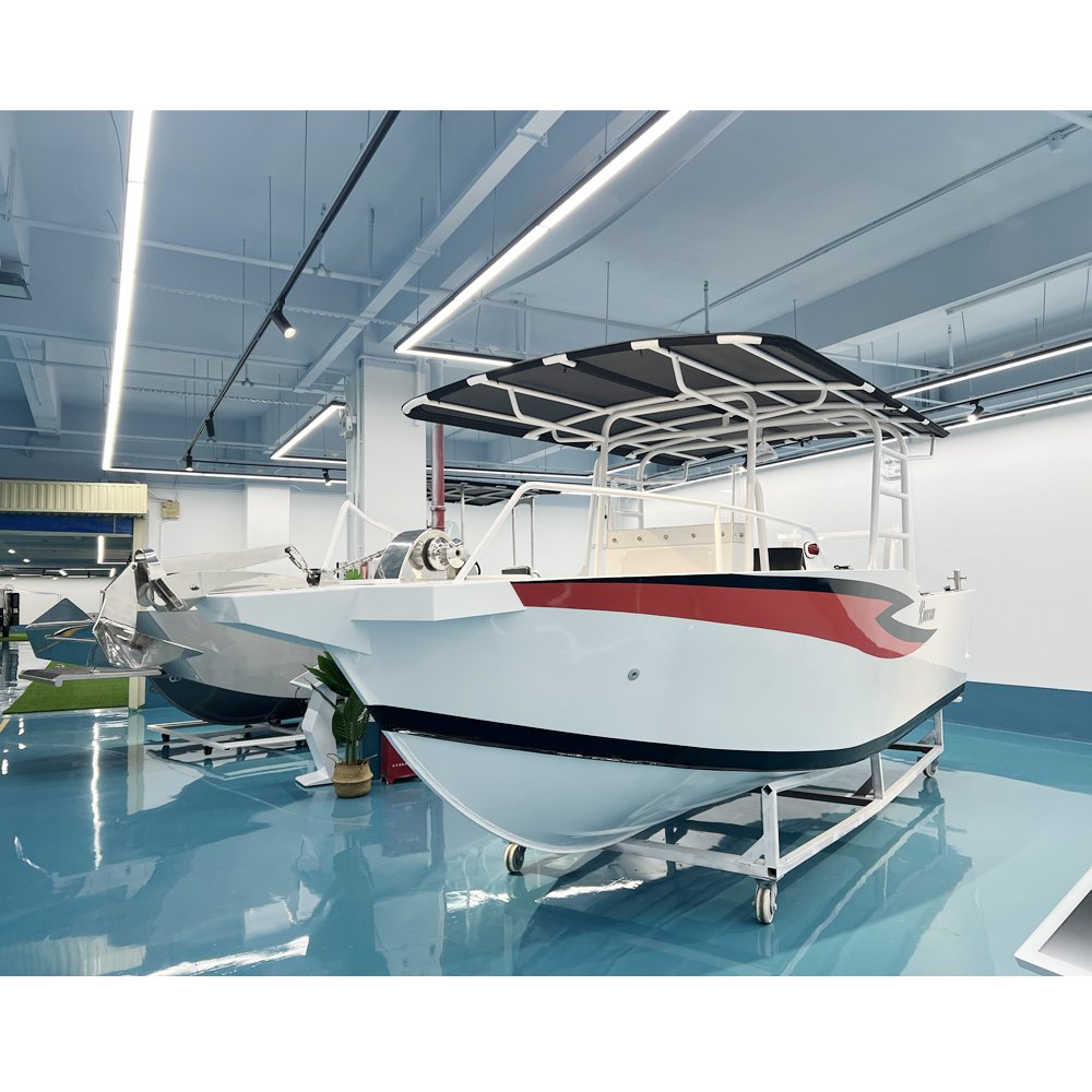 KINOCEAN 21FT High-Speed Aluminum Commercial Fishing Boat Power Yacht for Lake Usage for Surfing Outboard Engine Included"