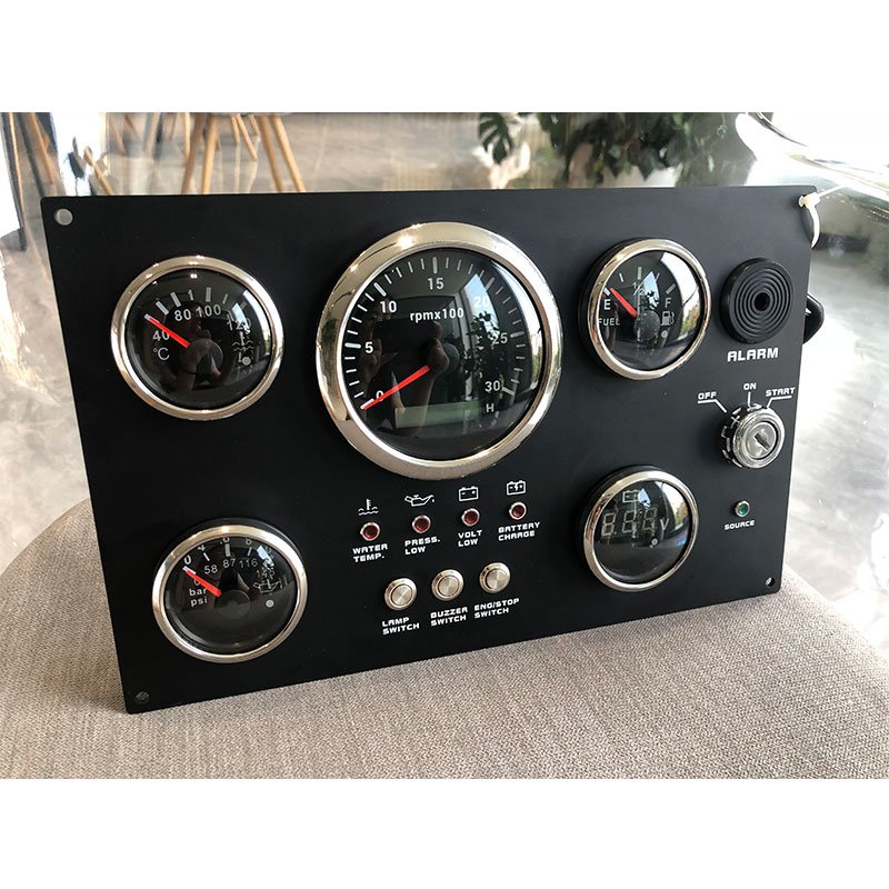 Gauge Panel Gauge Panel Set for Marine Vessels Yacht Boat 12V/24V Dashboard Cluster Engine Control