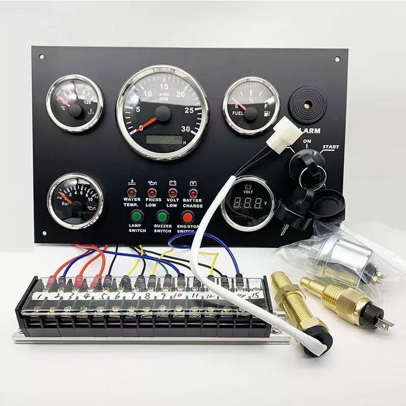 Gauge Panel Gauge Panel Set for Marine Vessels Yacht Boat 12V/24V Dashboard Cluster Engine Control