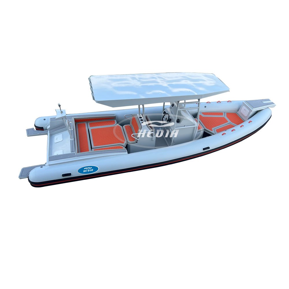 China 8.6m 29ft Rib Boat Professional PVC Aluminium Hull Inflatable Bote De Pesca with Engine Combo Set for Fishing