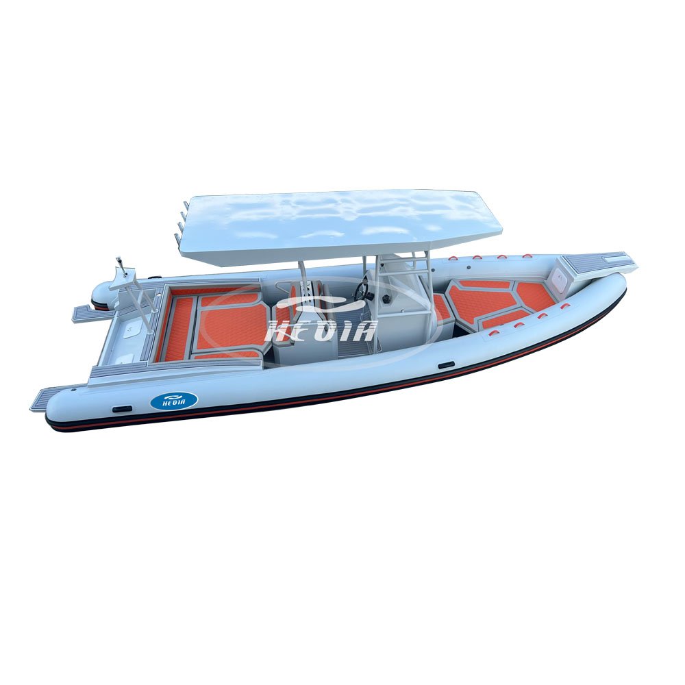 China 8.6m 29ft Rib Boat Professional PVC Aluminium Hull Inflatable Bote De Pesca with Engine Combo Set for Fishing