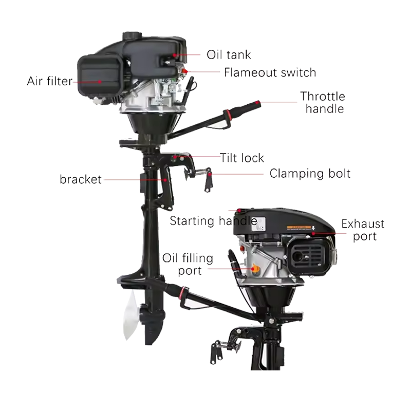 HangKai Outboard Motor 5hp Outboard Motor 4-stroke 5hp Outboard Marine Boat Engines