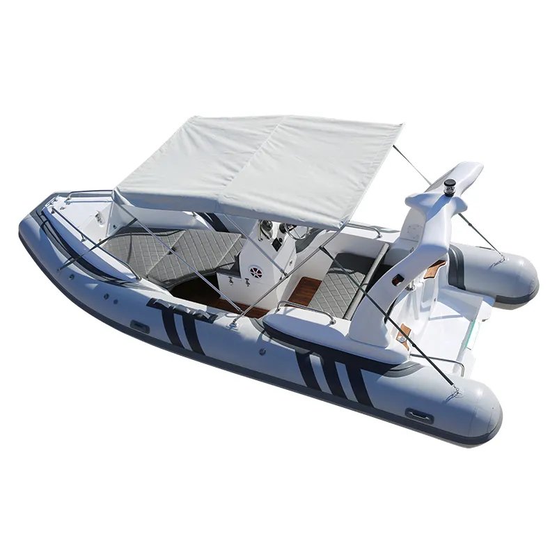 CE Certified 8-Person Inflatable Boat Fiberglass PVC Material with Outboard Engine for Ocean Fishing