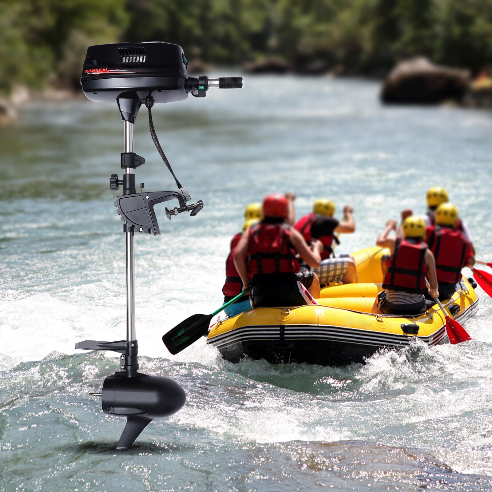 2200W 60V 10HP Electric Outboard Motor Propeller Brushless Trolling Motor Boat Engine for Fishing Boat Inflatable Heavy Duty