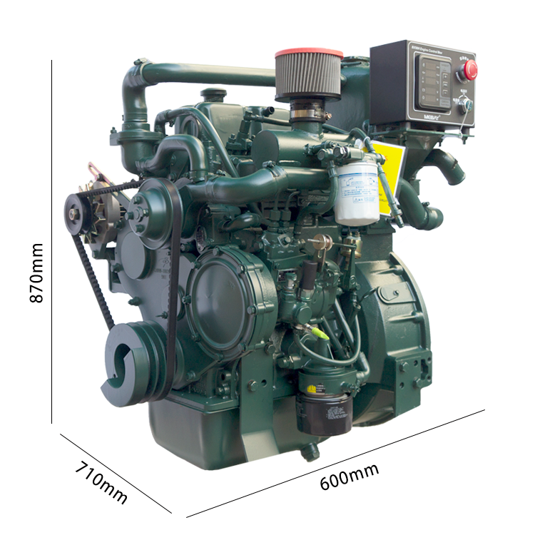 Yuchai Small Inboard 30hp Two Cylinder Machinery Marine Diesel Engine With Heat Exchanger