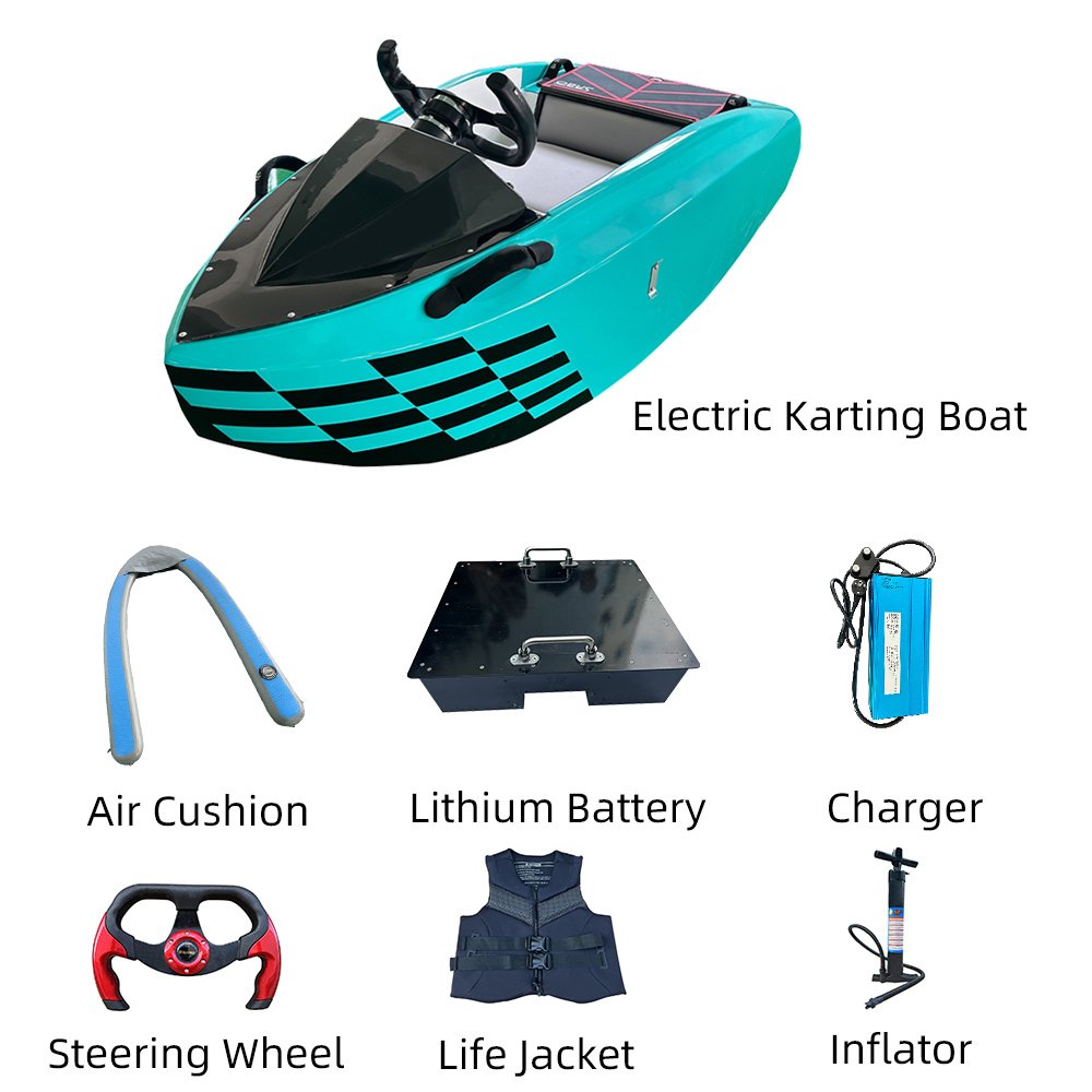 High Quality Customizable Mini Jet Boat Set Fast Speed New Design Electric Outboard Engine Fiberglass Jet Ski Bateau-Sport Style