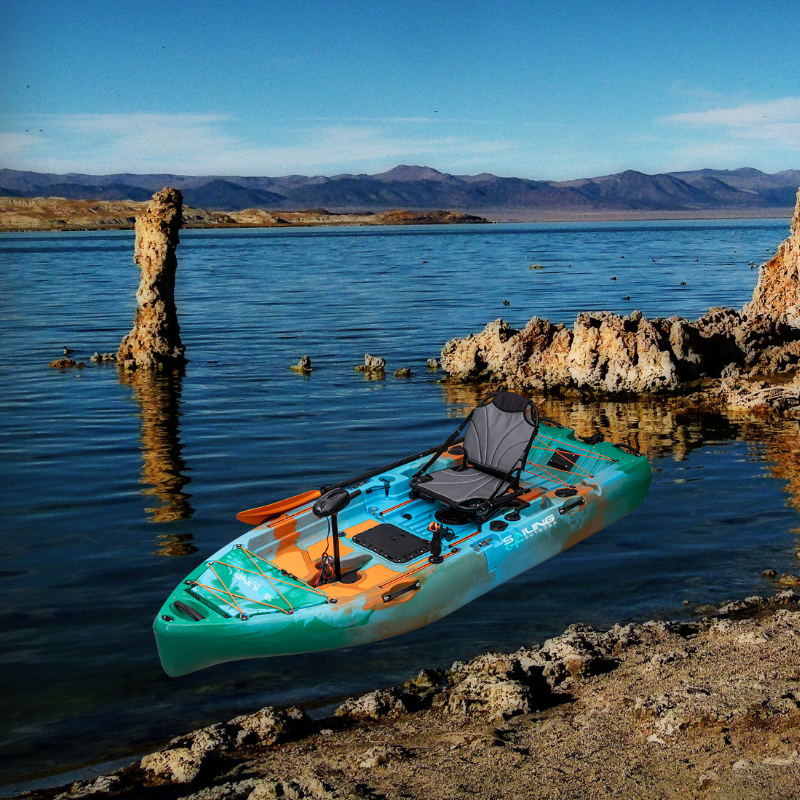 38-Inch Ultra Stable Modular Kayak Sturdy Folding Boat With Fin Drive Easy-to-Carry Recreational and Fishing Rowing Surfing Boat