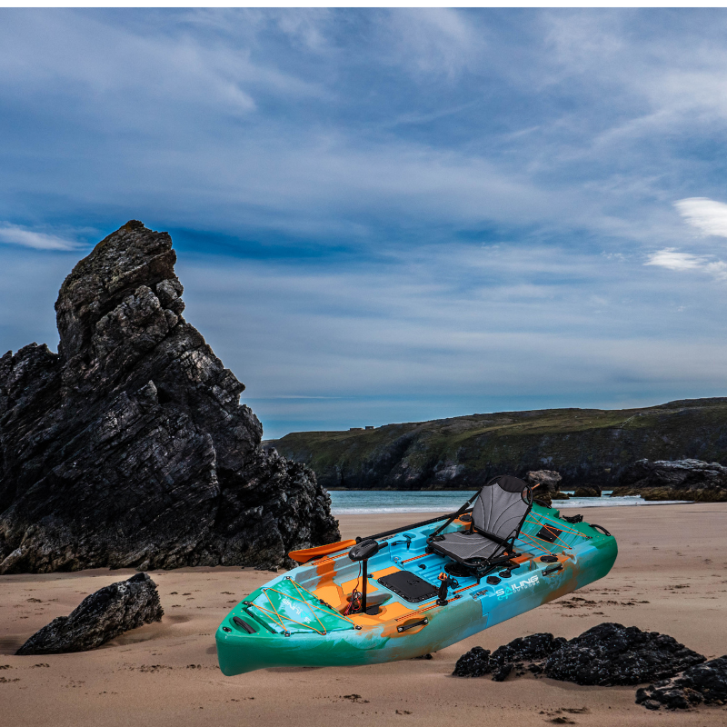 38-Inch Ultra Stable Modular Kayak Sturdy Folding Boat With Fin Drive Easy-to-Carry Recreational and Fishing Rowing Surfing Boat